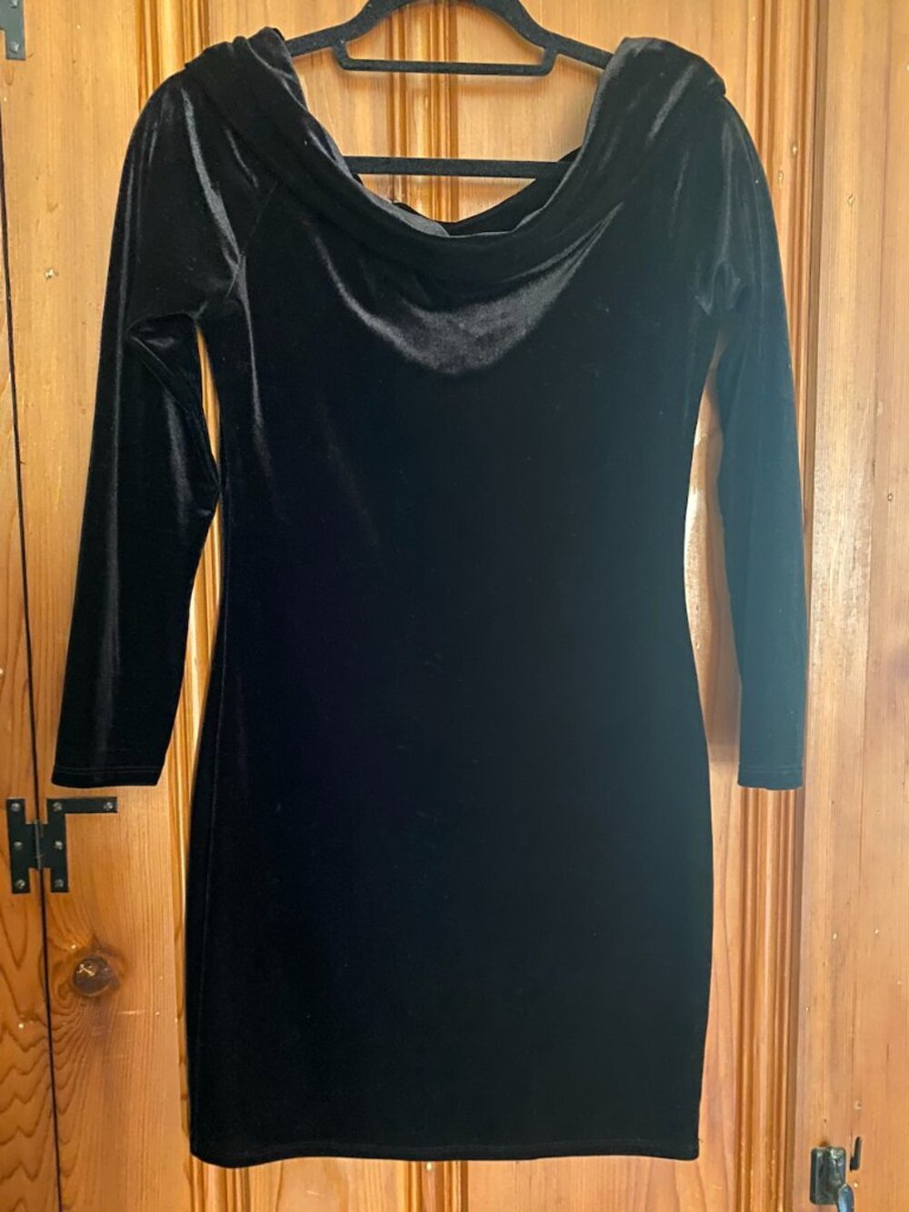 Black Velvet Off The Shoulder Mini Dress